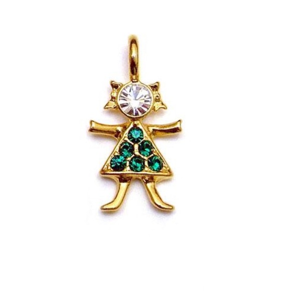 K.I.S. USA Jewelry - K.I.S. USA Birthstone Charm May/Emerald Necklace